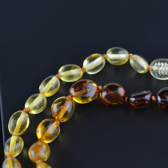 Rainbow amber necklace for adults